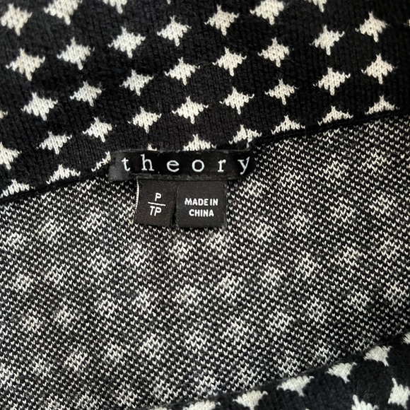 Theory A-line Mini Skirt Black and White - Picture 3 of 4